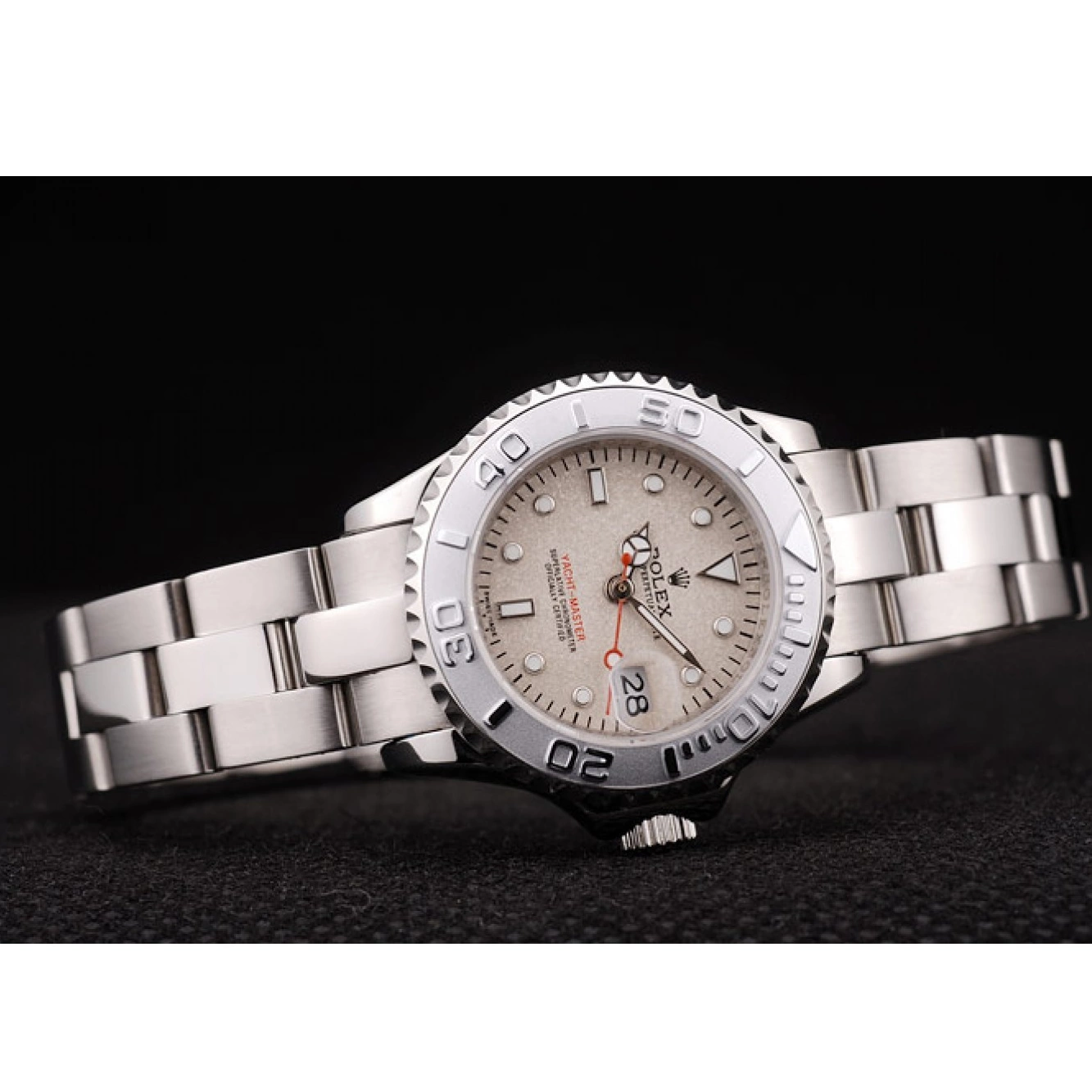 Good Copy Rolex Watches Beige Master Bezel Yacht Silver Dial Rolex 0730